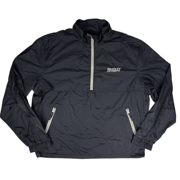 Bradley University NCAA Oxford America Black Ripstop Windbreaker Jacket Medium - Picture 1 of 9